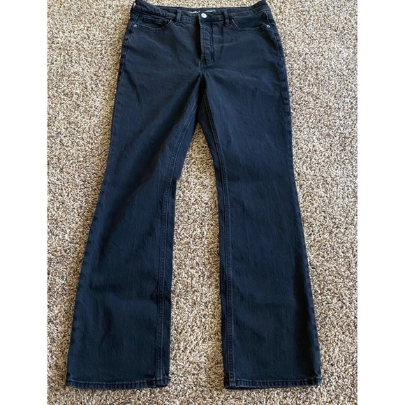 Old Navy Kicker Boot Cut Jeans Women's Extra High Rise Black Button Fly size 8 - Picture 2 of 5